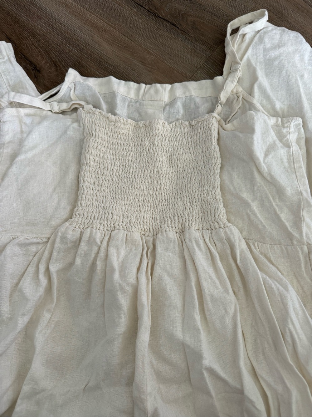 Women’s large Cream Linen-Blend Sleeveless Jumpsuit - Picture 3 of 6